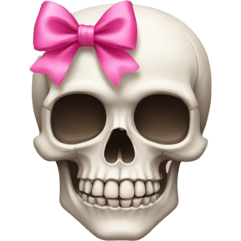 Skull with a pink bow emoji