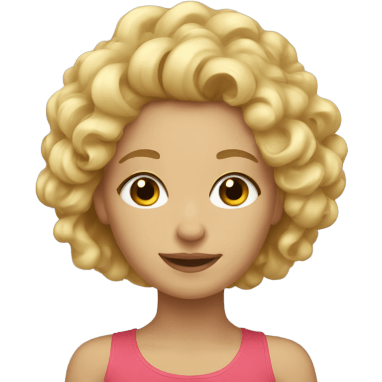 A blonde girl with curls emoji