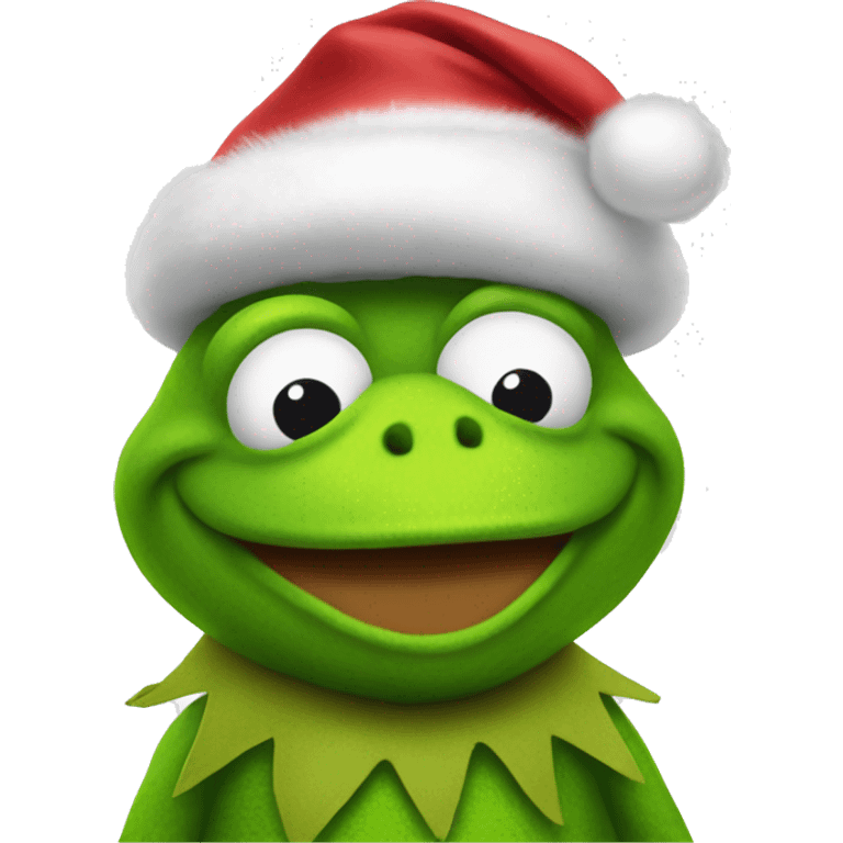 Santa kermit the frog emoji