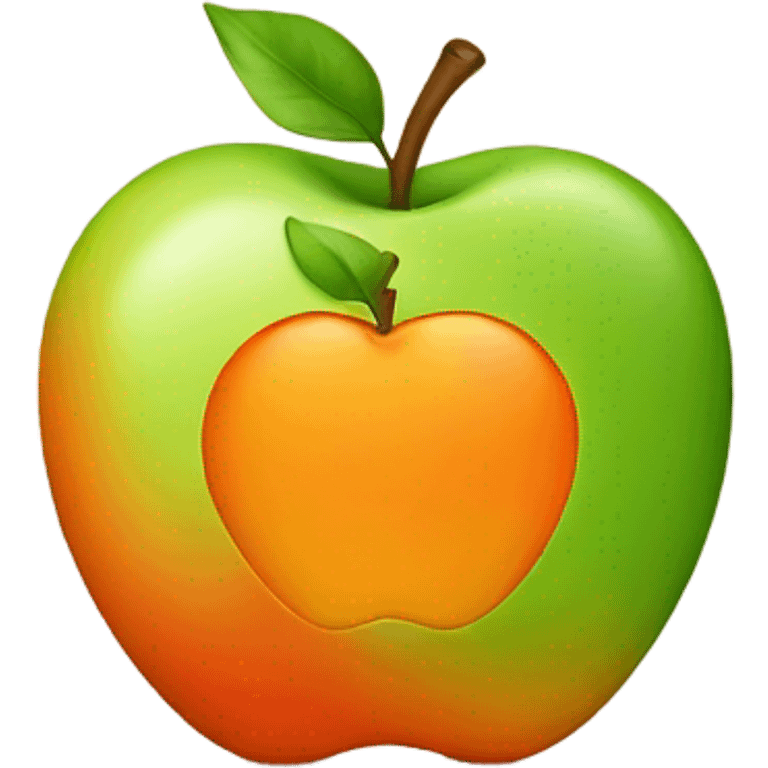 apple logo but with an orange emoji