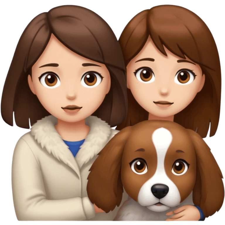 Dog with a brown hair girl emoji