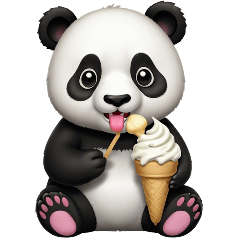 Panda eating ice cream emoji