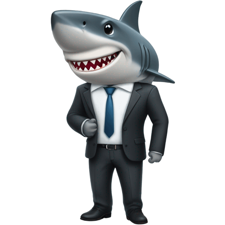 Shark wearing suit emoji