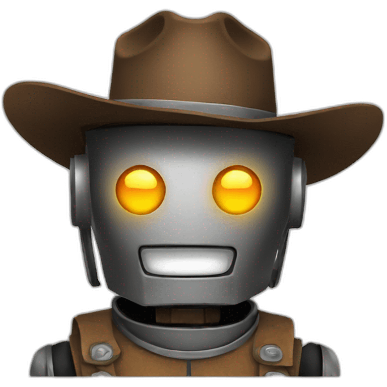 robot cowboy with glowing eyes emoji