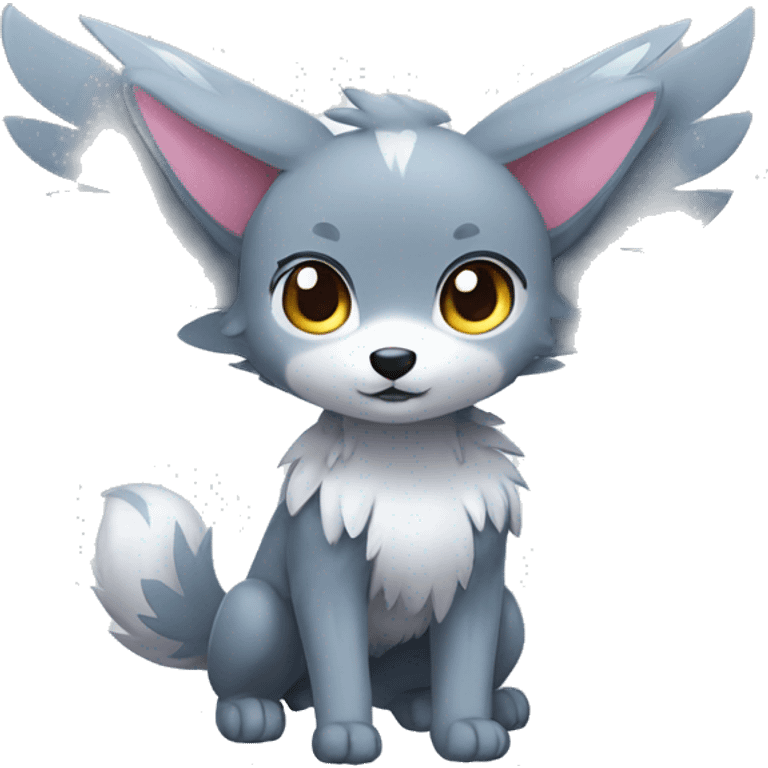 Kawaii Cute Winged Wolf-Pokémon full body emoji