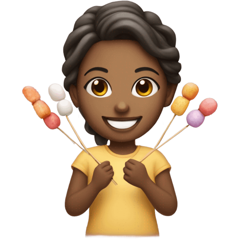 smiling girl with dango emoji