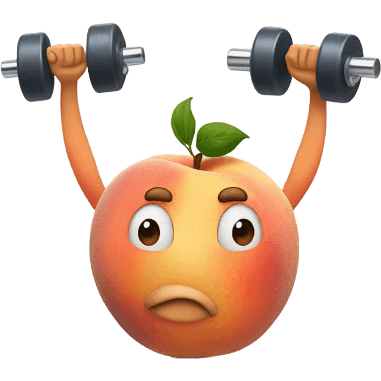 Peach lifting weights  emoji