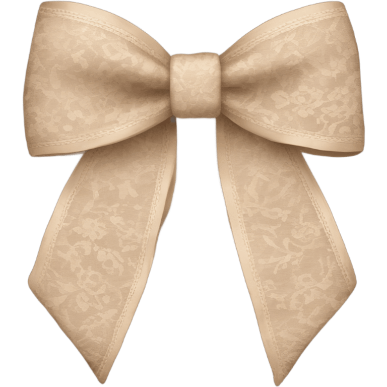 Elegant Pale brown lace bow emoji