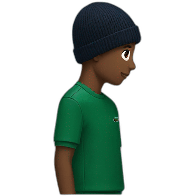 Black boy lacoste beanie with lacoste emoji