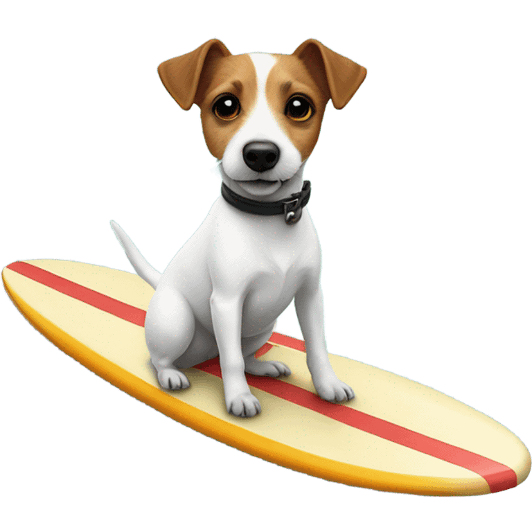 Jack Russell terrier on a surfboard emoji