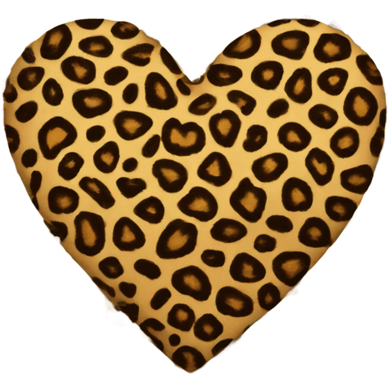 Leopard print heart  emoji