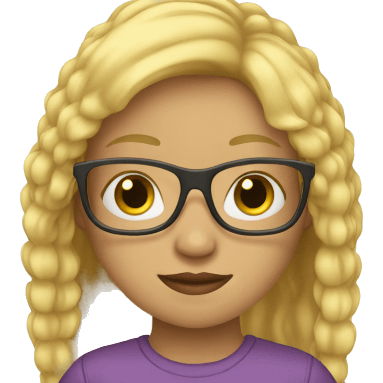 girl with blonde hair and glasses emoji