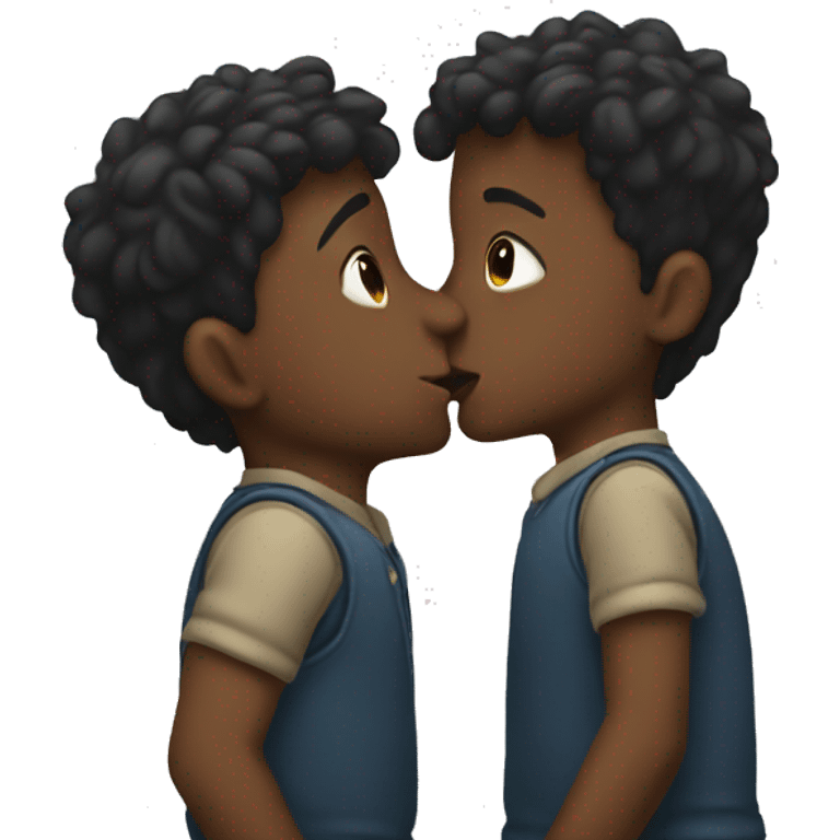 Two boys kissing  emoji