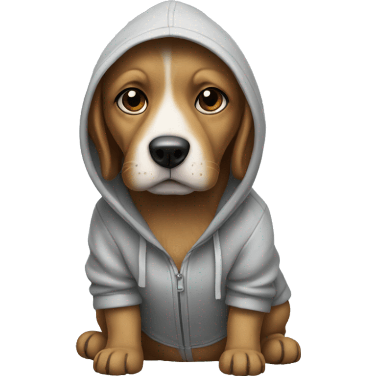 Dog wearing a hoody emoji