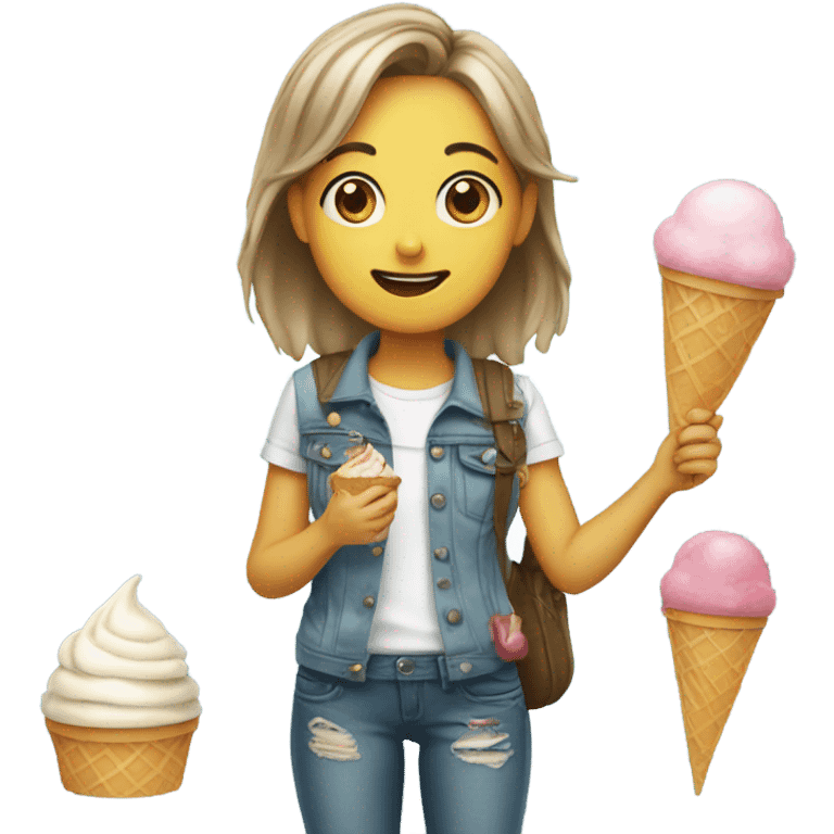 Girl with icecream  emoji