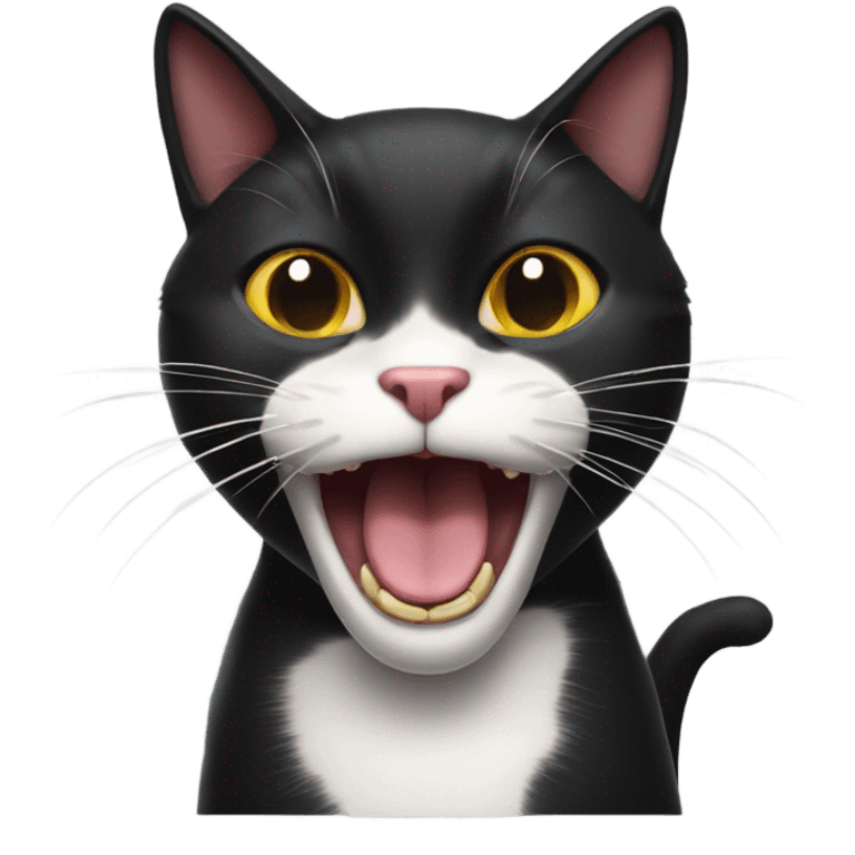 Black cat tongue out  emoji