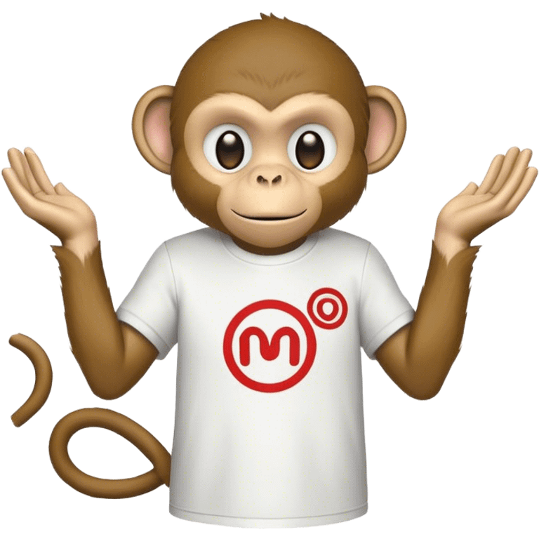 Monkey wearing a shirt that has a Manji symbol emoji