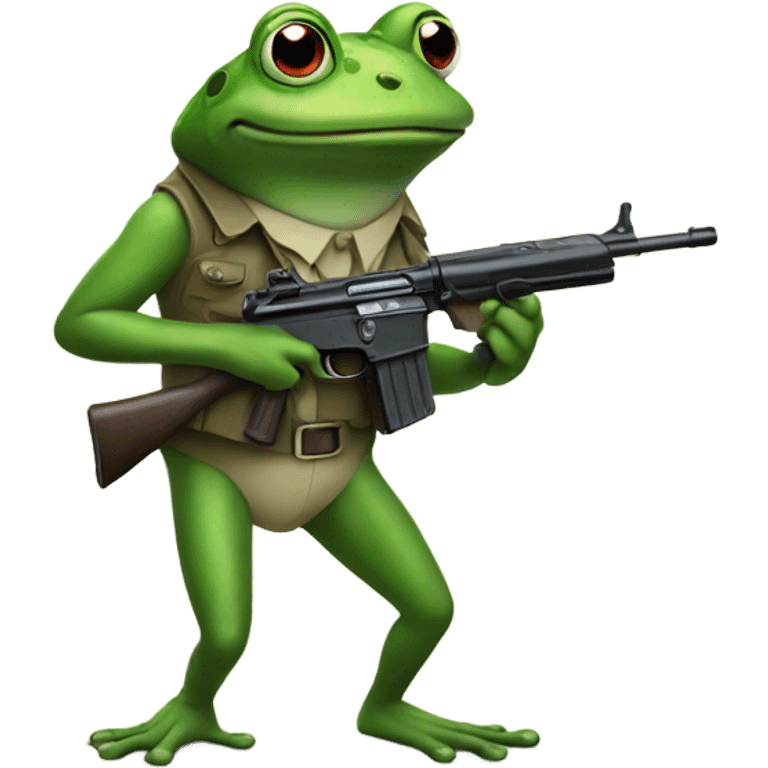 Frog with gun emoji