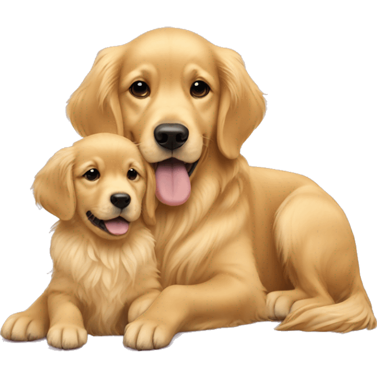 Golden retriever with baby girl emoji