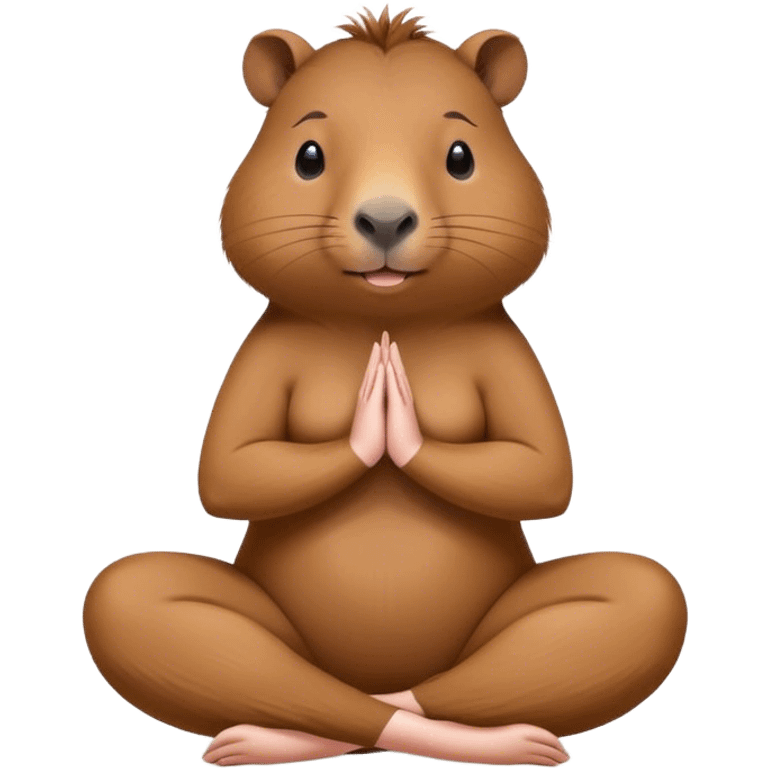 Female capybara doing yoga emoji