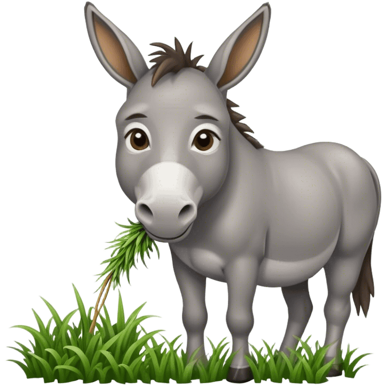 donkey chews grass emoji