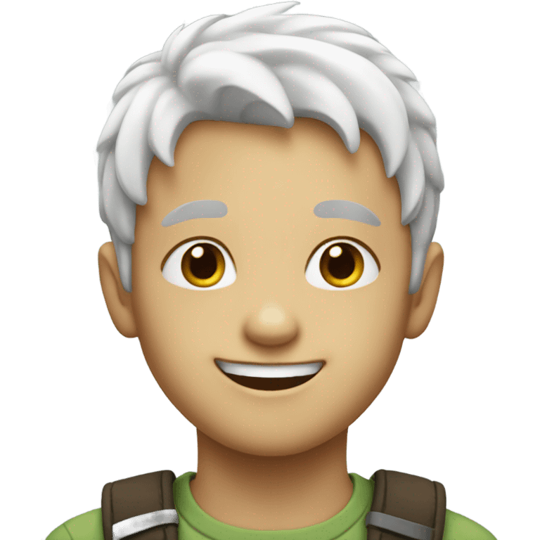 smiling boy with white hair emoji