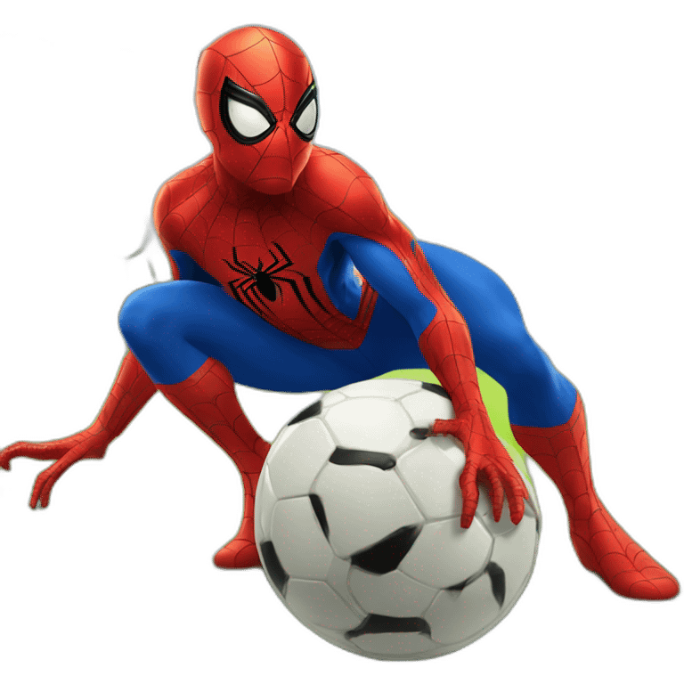 Spider-Man playing soccer emoji