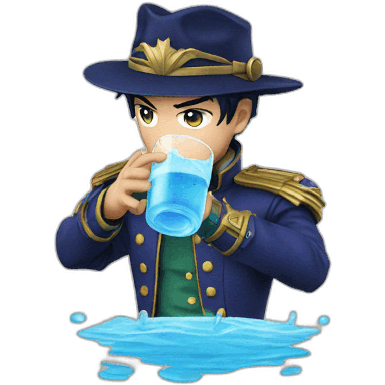 Kujo jotaro drinking water  emoji