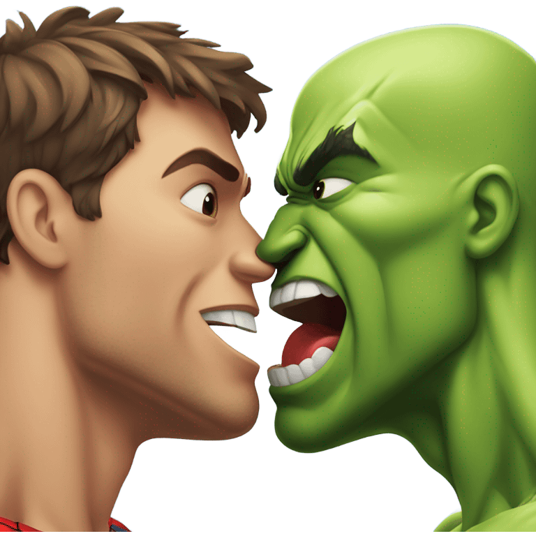 Spiderman kiss hulk emoji