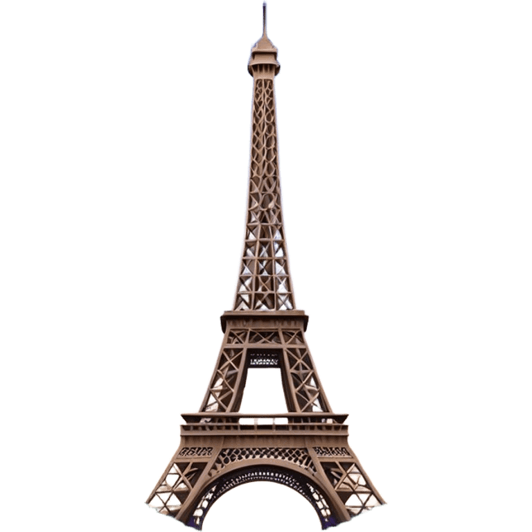 Cinematic Realistic Eiffel Tower Landmark Emoji, featuring the iron lattice structure illuminated against a twilight Parisian sky emoji