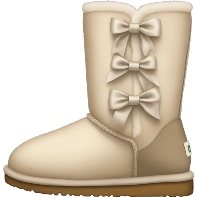 light beige uggs with bows emoji