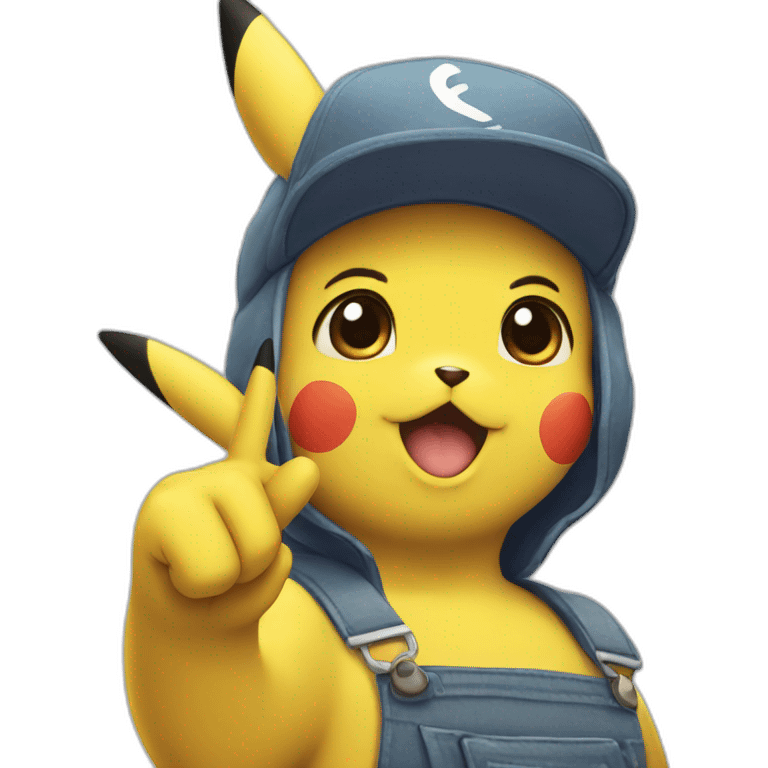 pikachu saluting face emoji