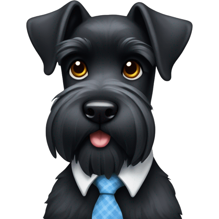 Black schnauzer wearing a tie  emoji