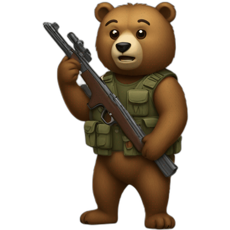 Bear holding a gun emoji