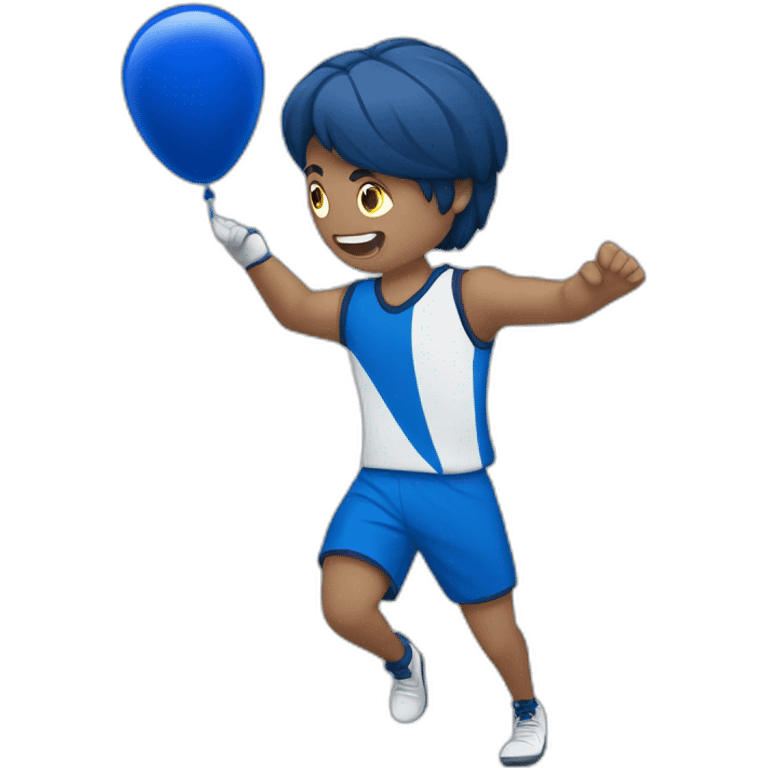 Handball player with dark blue balloon emoji