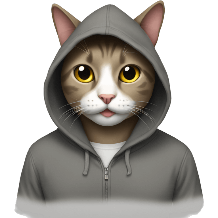 cat with a hoodie emoji