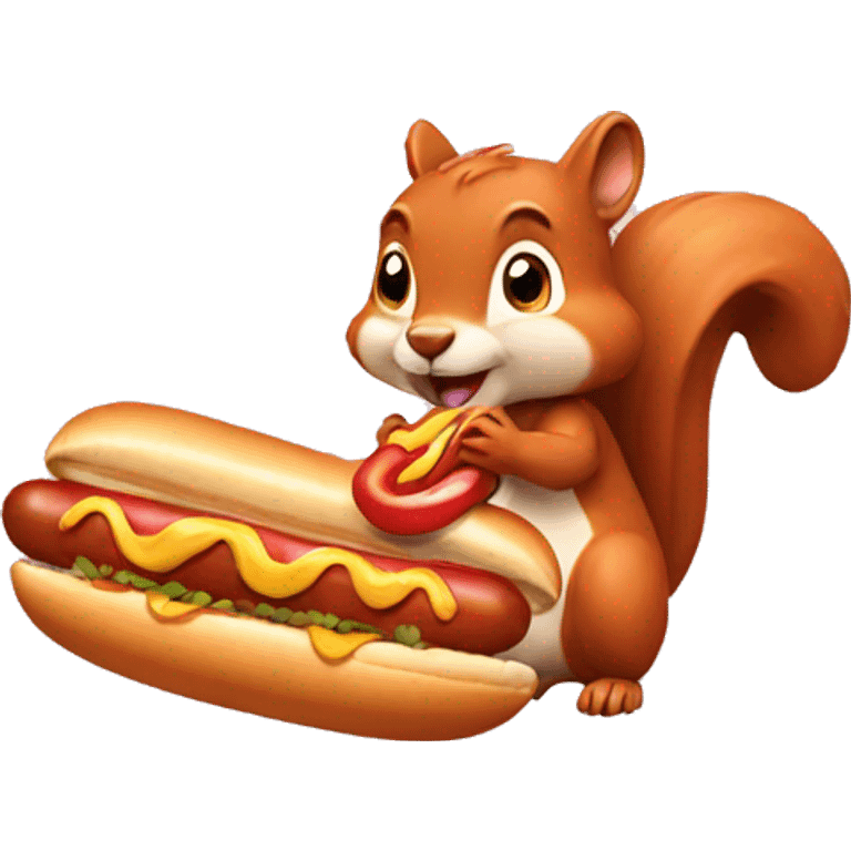 squirrel eating hotdog emoji