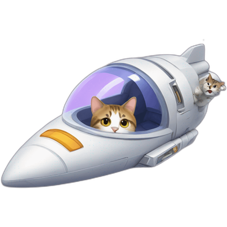 Spaceship with cat emoji