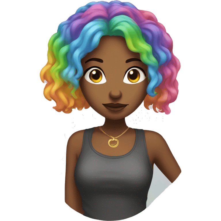 woke rainbow haired gf emoji