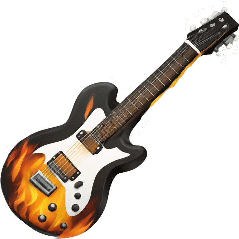 Guitarra pegando fogo emoji