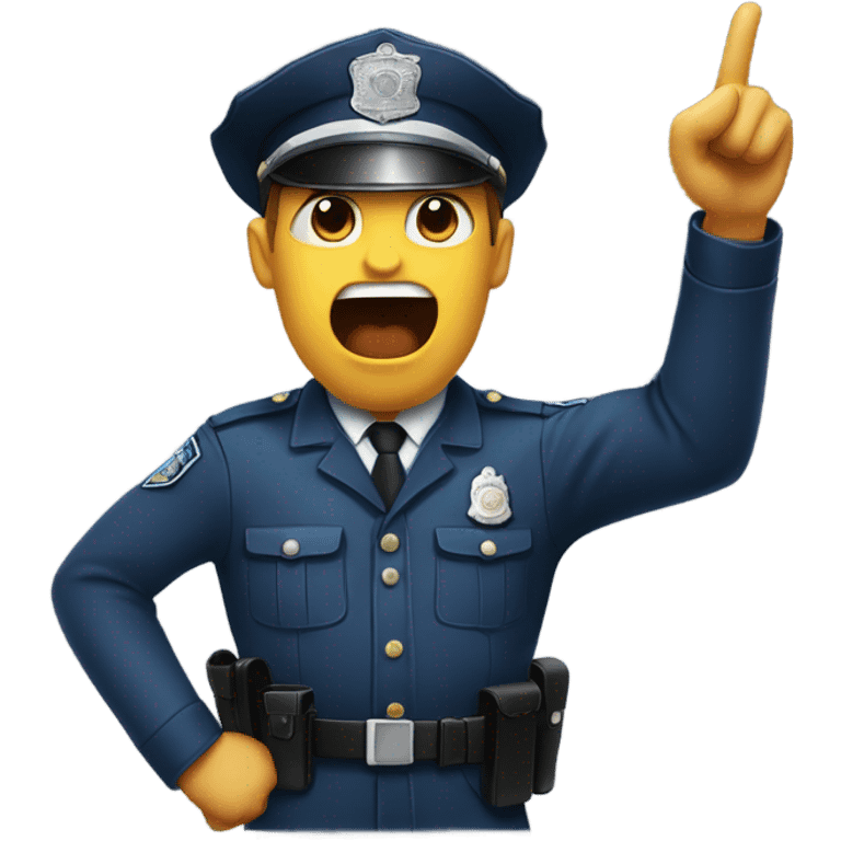 a policeman yelling, and pointing with his finger emoji