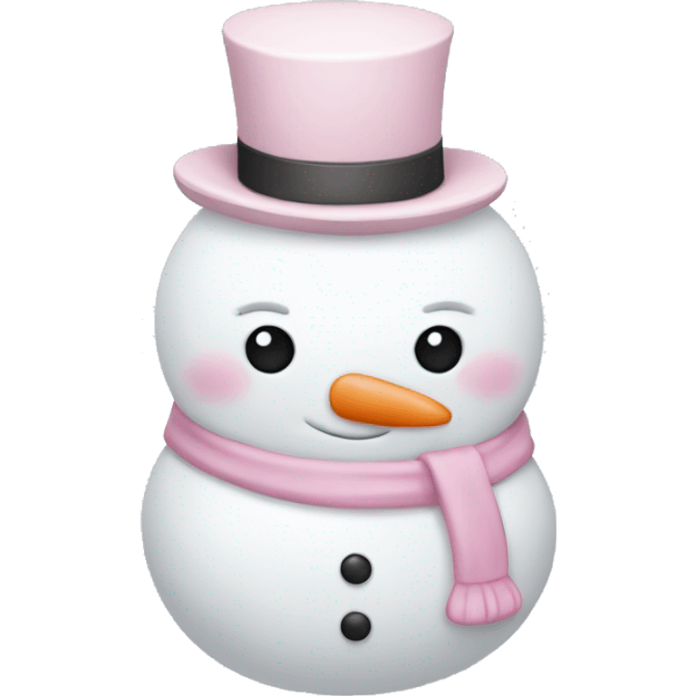 Cute white and light pink snowman emoji