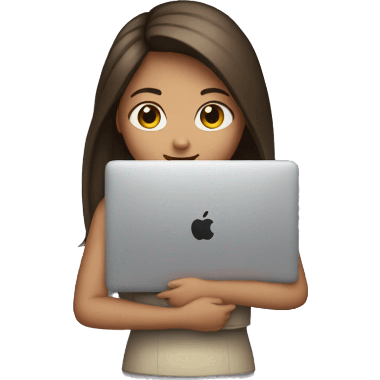 a girl holding macbook emoji