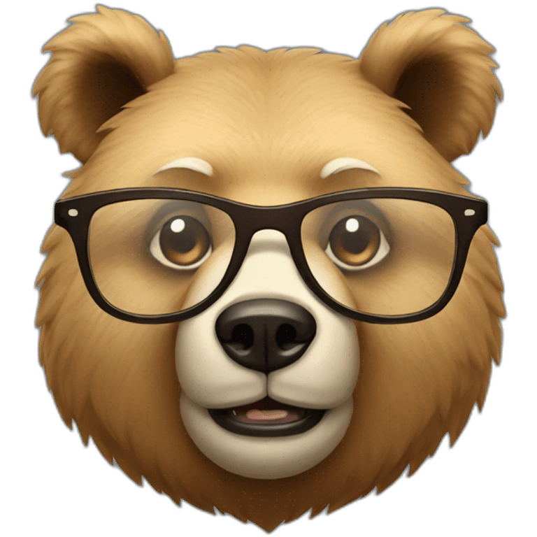 Bear with glasses emoji