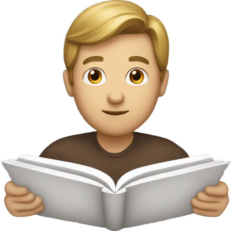 white man reading a book emoji