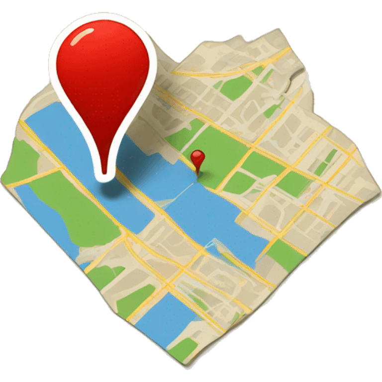 red pin with map emoji