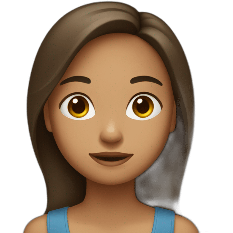 Fille brune assise emoji