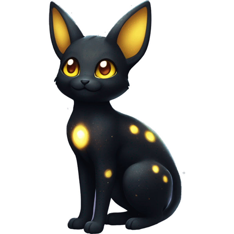 Shiny Sparkly Nebula Galaxy Umbreon-Litten full body emoji