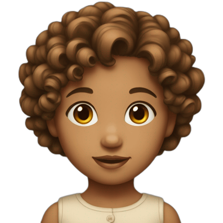 Little Girl with Brown Short Curls emoji