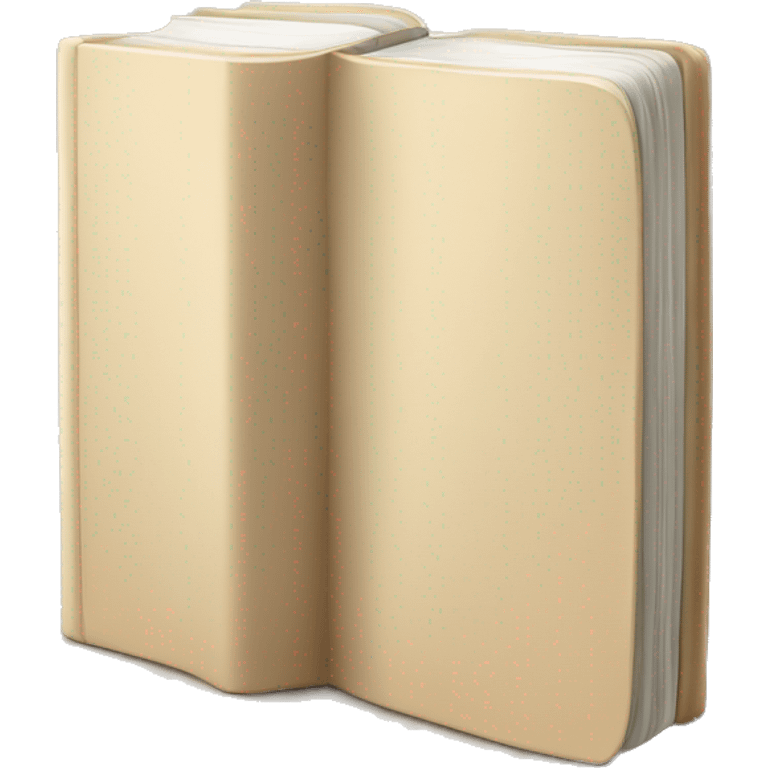 An open, hardcover book, depicted with a beige cover.  emoji